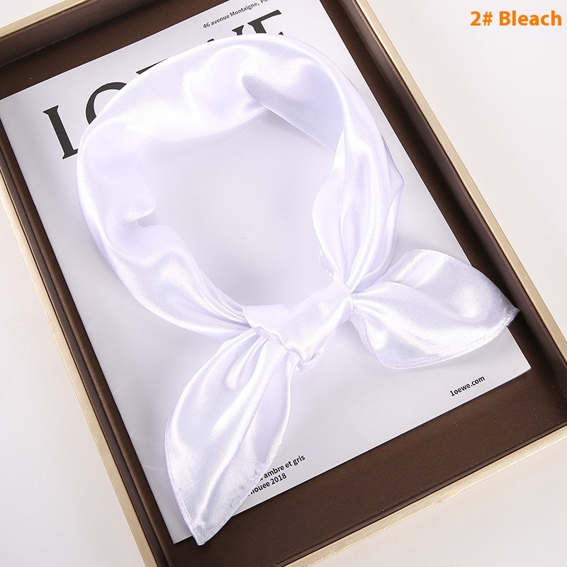 Solid Color Square Scarf Artificial Silk Small Square Towel Limorista