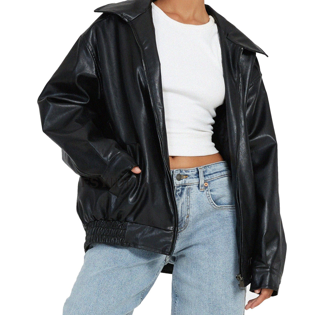 Leather Coat Women&