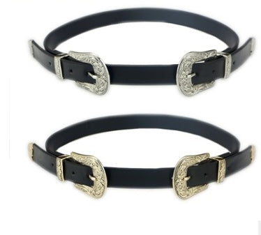 Double-headed vintage carved fashion silver buckle ladies pin buckle belt Limorista