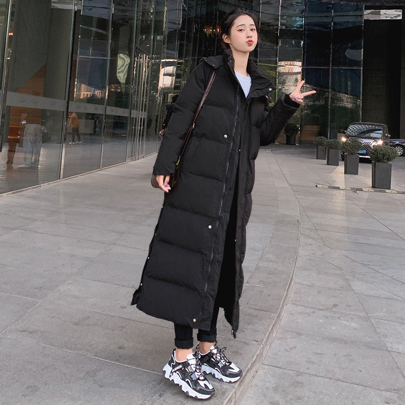 Korean style loose padded padded jacket over the knee mid-length padded padded jacket Limorista