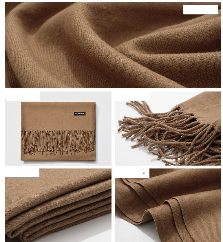 And Winter New Ladies Shawl Monochrome Cashmere Variety Warm Classic Scarf Scarf Scarf Limorista