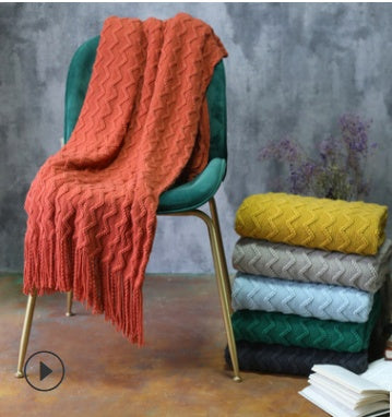 Sofa Blanket Air Conditioning Blanket Three-dimensional Water Wave Monochrome Double Wave Limorista