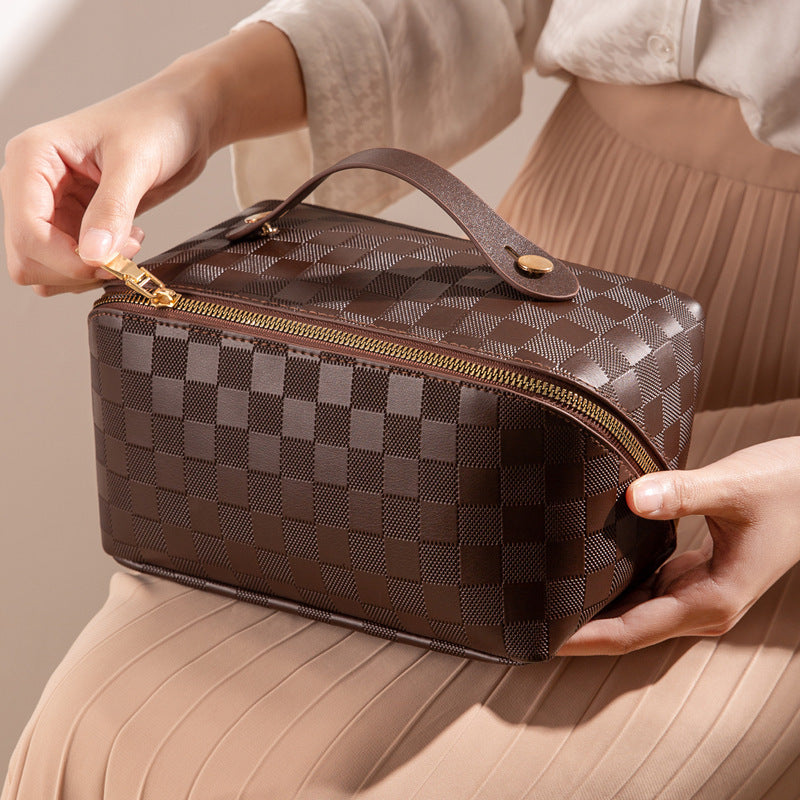 Plaid Pillow Cosmetic Bag Women&