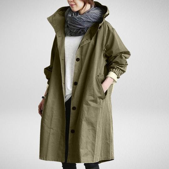 Korean Loose Solid Color British Trench Coat Limorista
