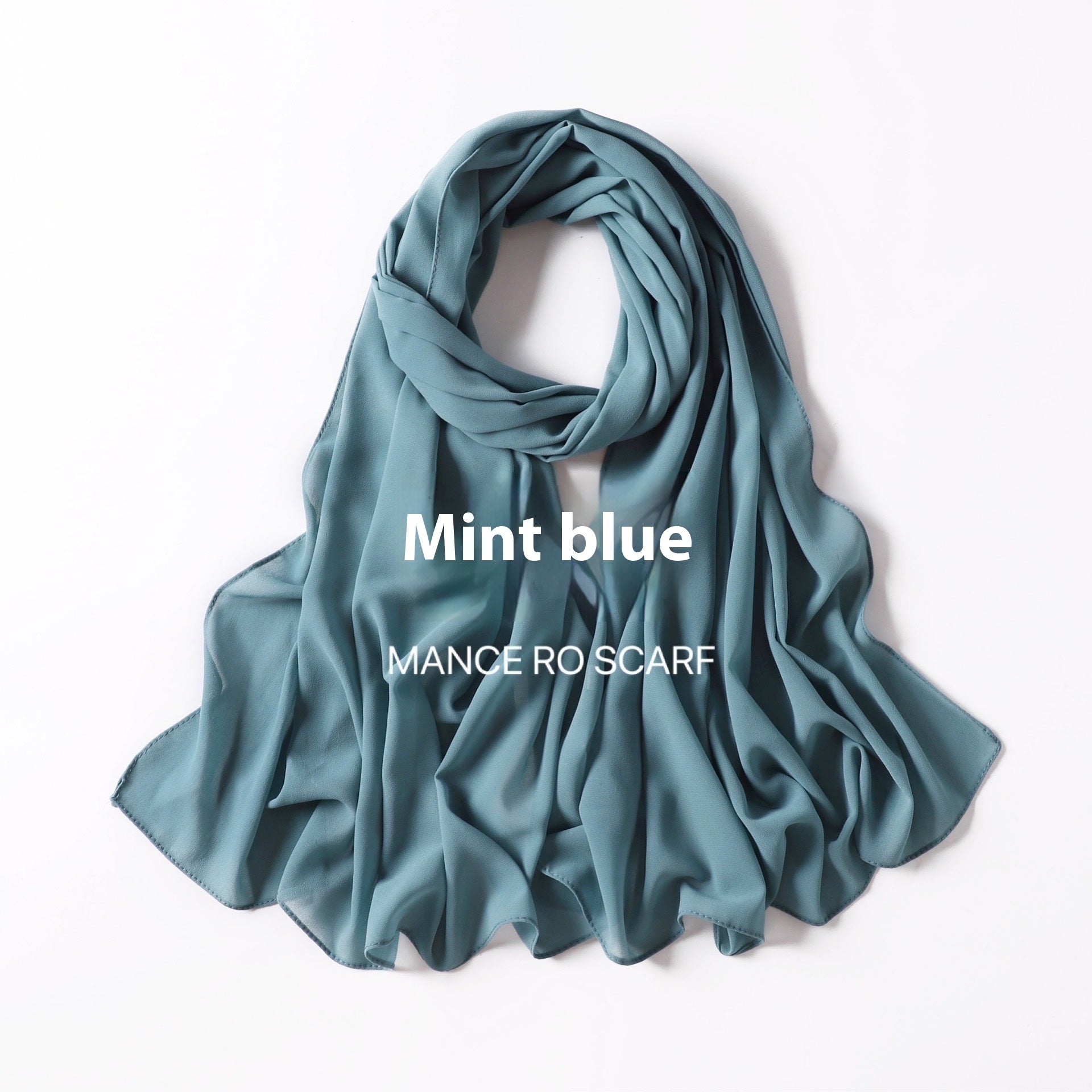 Pure Color Pearl Chiffon Scarf Headcloth Veil Chiffon Scarf Limorista