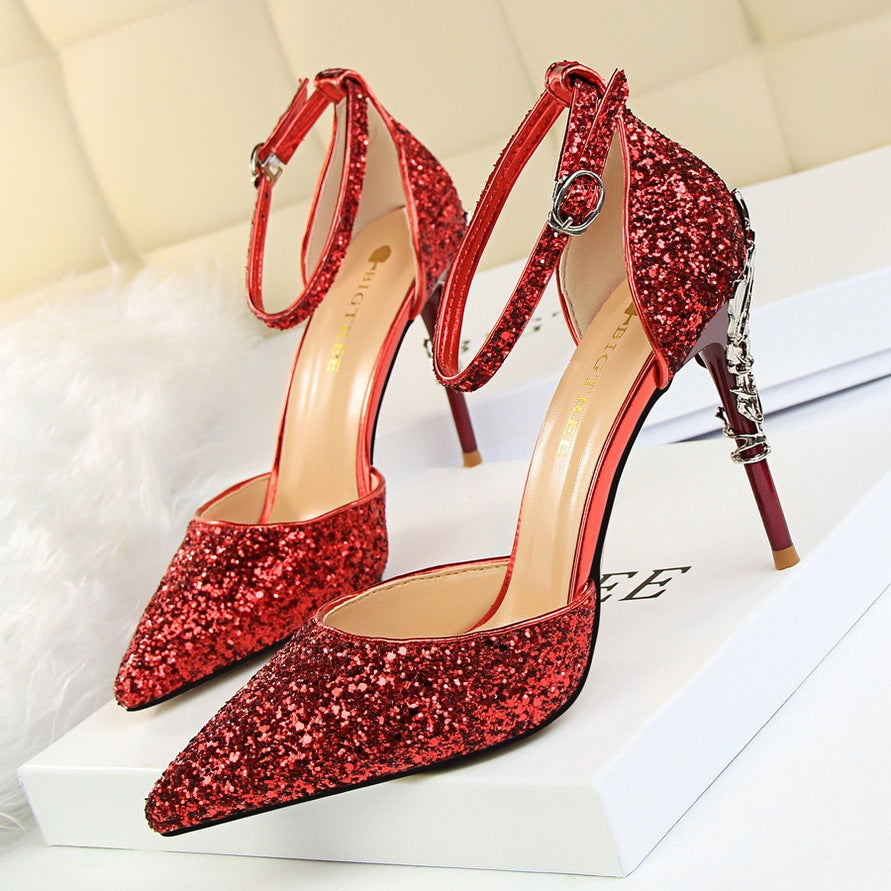 High metallic and sequined heels Limorista