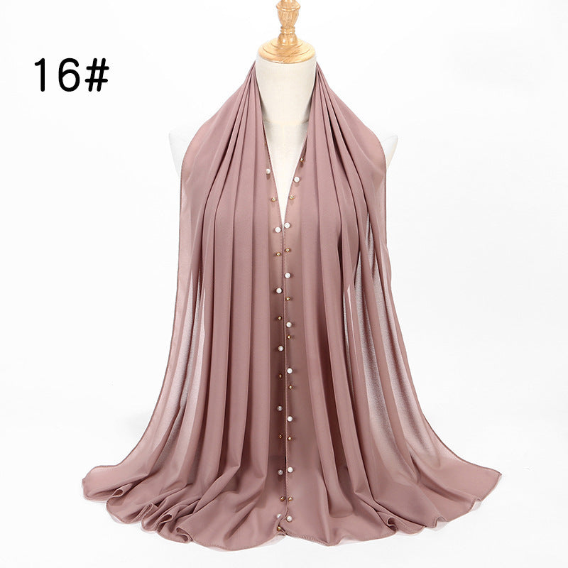 Chiffon nail pearl scarf hijab Limorista