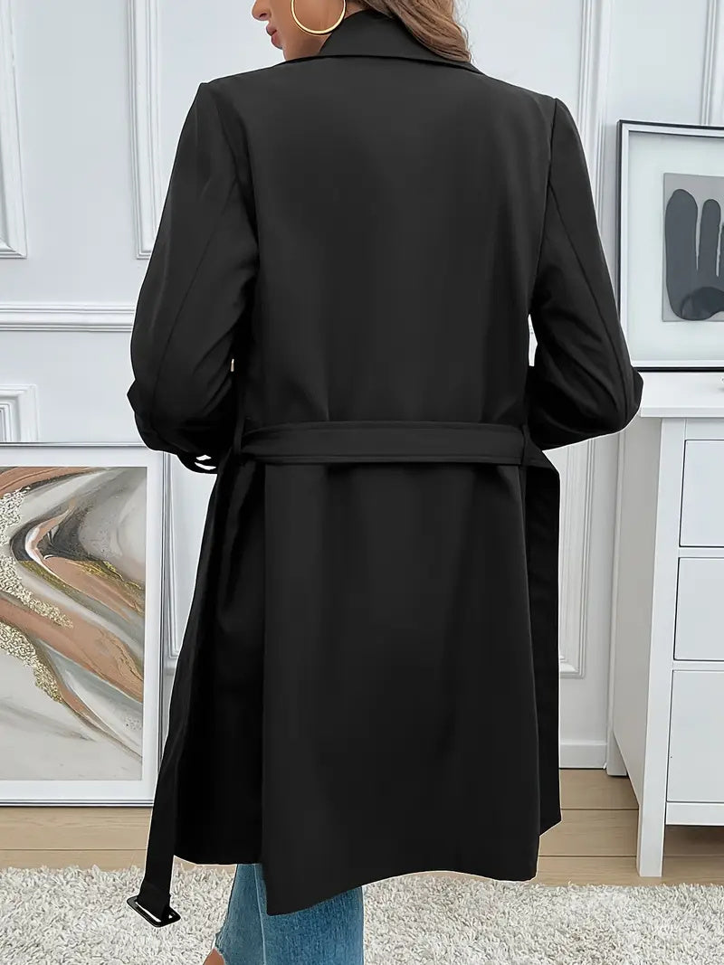 Elegant Belted Trench Coat For Women Limorista