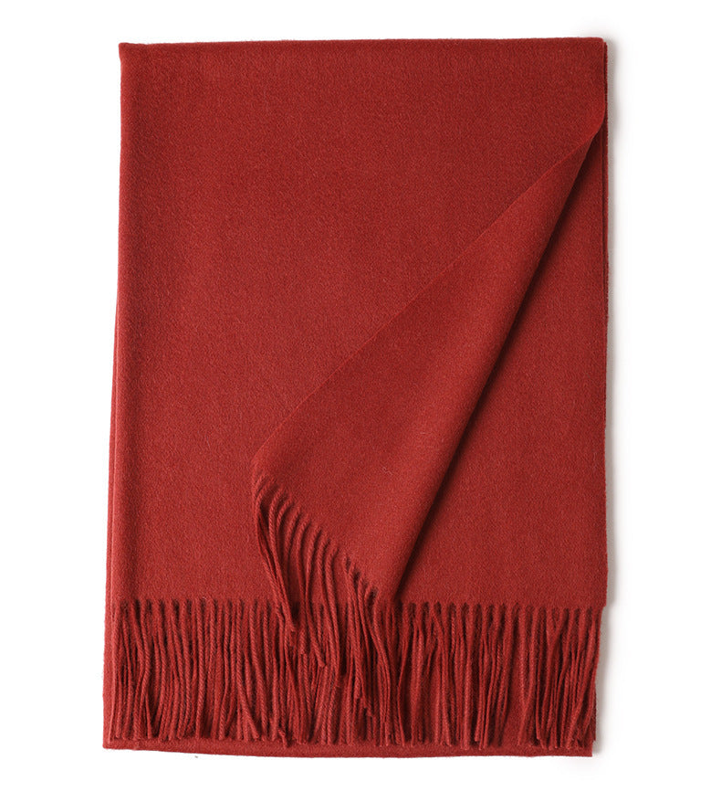 New Solid Color Wool Long Beard Warm Tassel Scarf Thick Limorista