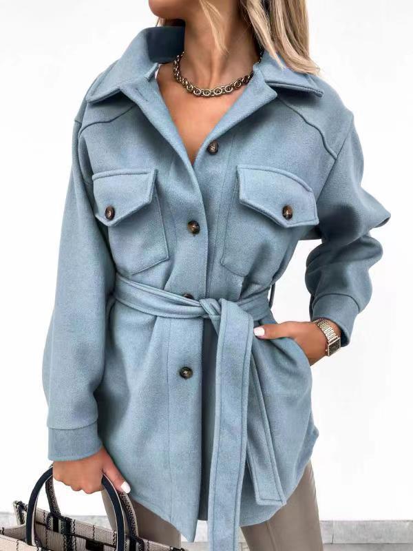Fashionable Lace-up Small Fragrant Jacket With Pockets Limorista