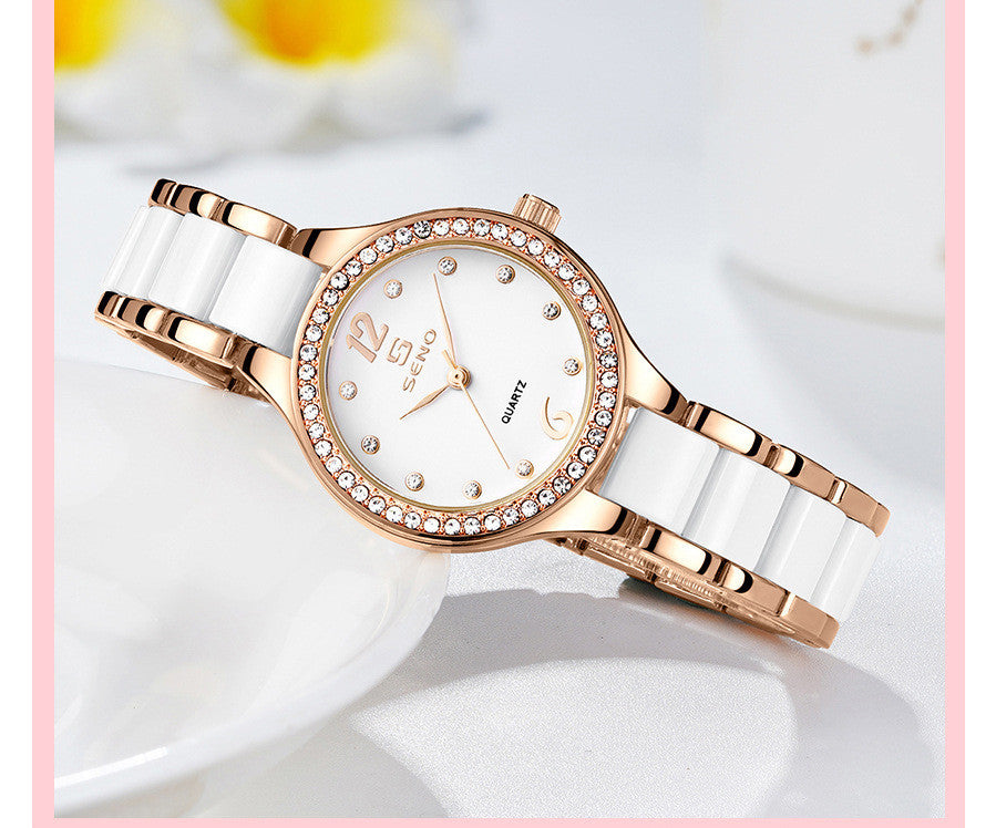 Ceramic Ladies Waterproof Bracelet Watch Limorista