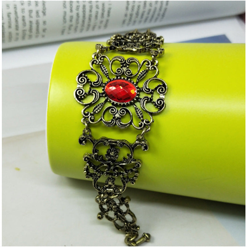 Retro Alloy Inlaid Jewel Rhinestone Elegant Graceful Bracelet Limorista