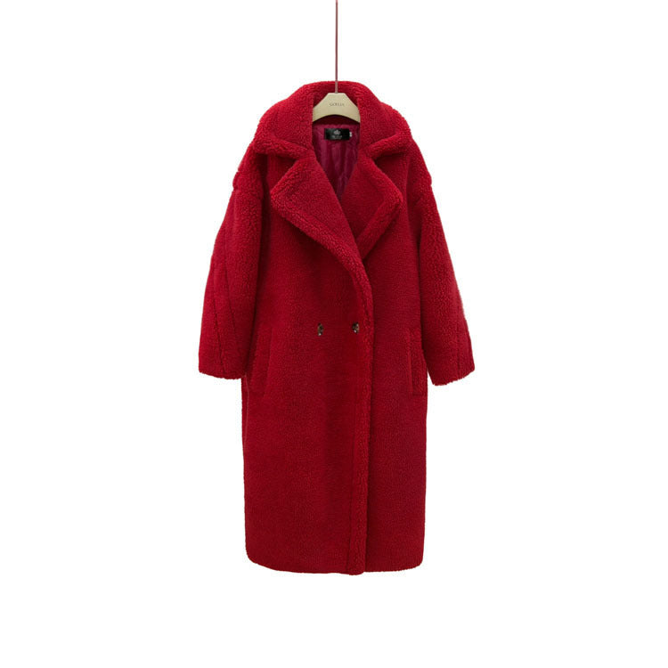 Plush Coat Ladies Long Lamb Coat Winter Limorista