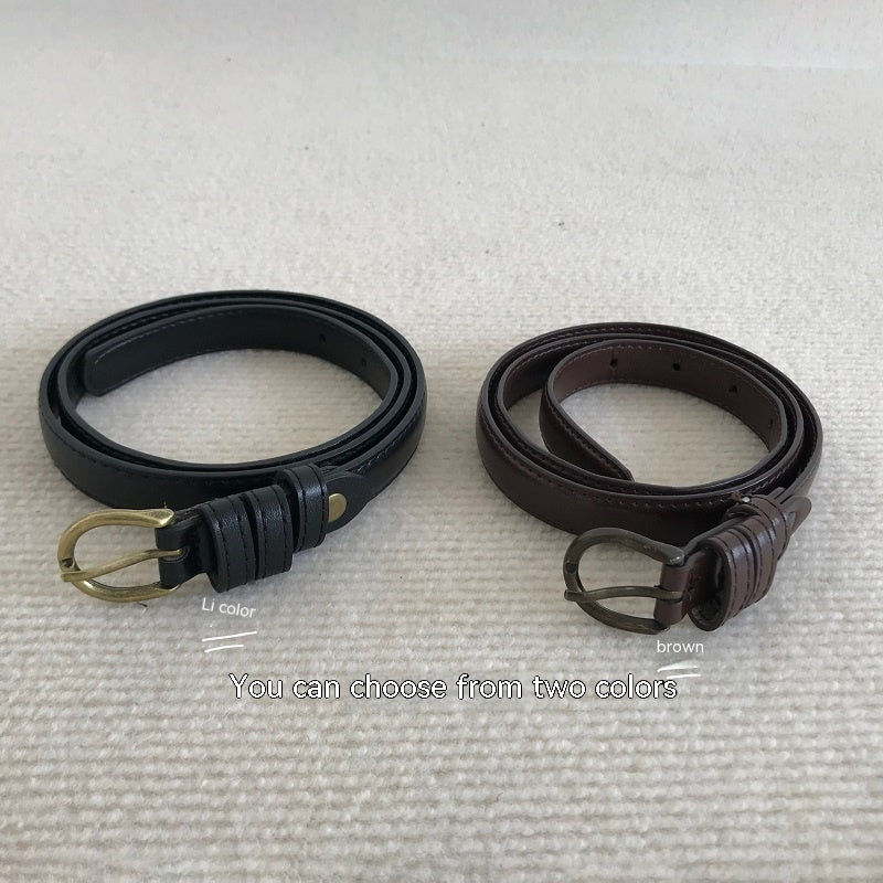 All-match Black Basic Style Small Belt Men Limorista
