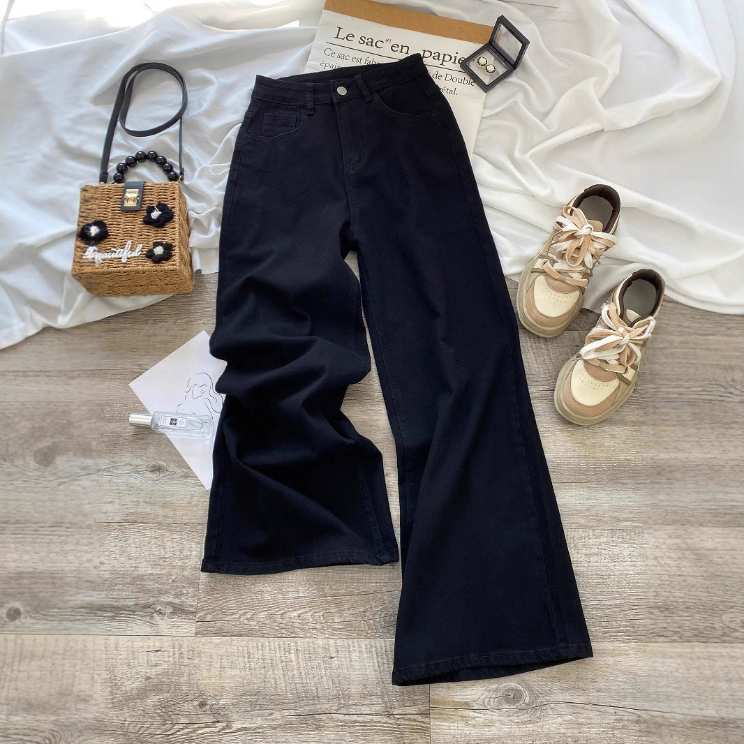 Retro Wide-leg Jeans For Women High Waist Loose Fashionable All-match Slim Pants Limorista
