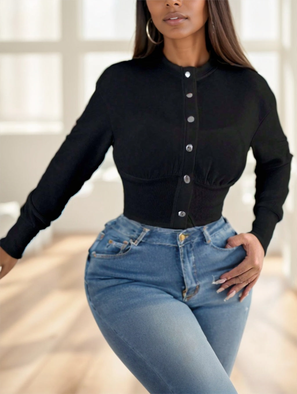 Autumn Casual Plain Color Cropped Jacket Limorista