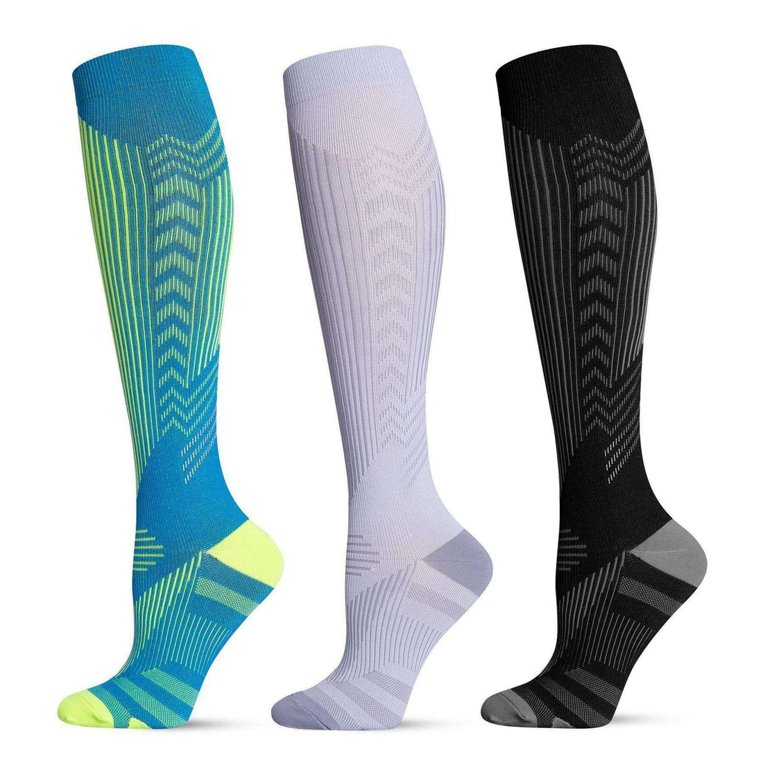 Sports Long Compression Socks With Reflective Strips Limorista
