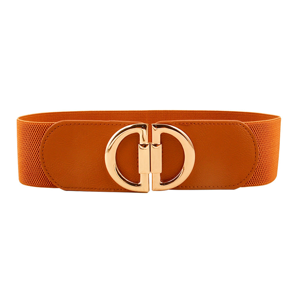 Elastic A Pair Of Buckles Wide Belt Women Limorista