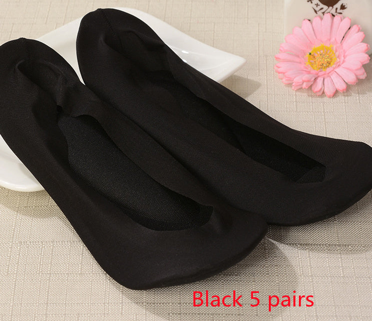 3D Arch Foot Massage Health Care Women Summer Socks Ice Silk Socks Shallow Mouth Silica Gel Invisible Slippers Feet Care Limorista
