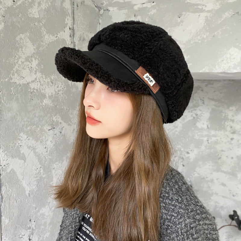 Autumn And Winter Woolen Thick Warm Peaked Cap Limorista