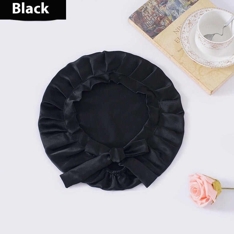 Encrypted Satin Silk Plain Satin Confinement Household Hair Care Lace-up Nightcap Limorista