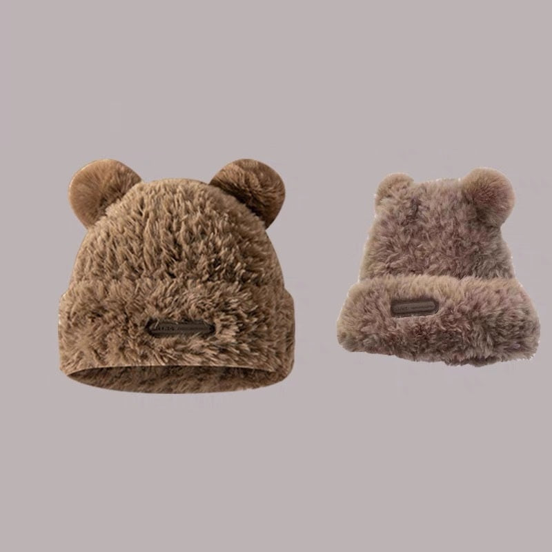 Cute Furry Face-looking Warm Plush Hat Limorista
