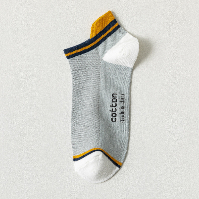 Socks Male Socks Sweat-absorbent Breathable Short Pure Cotton Socks Spring And Summer Thin Low-top Sports Mesh Men&