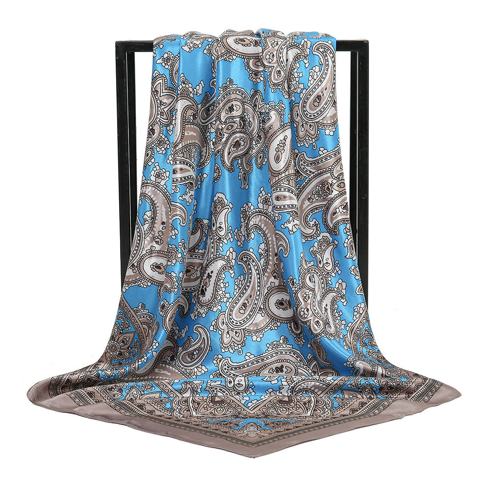 Paisley Printed 90 Square Scarf Retro Fashion Shawl Limorista
