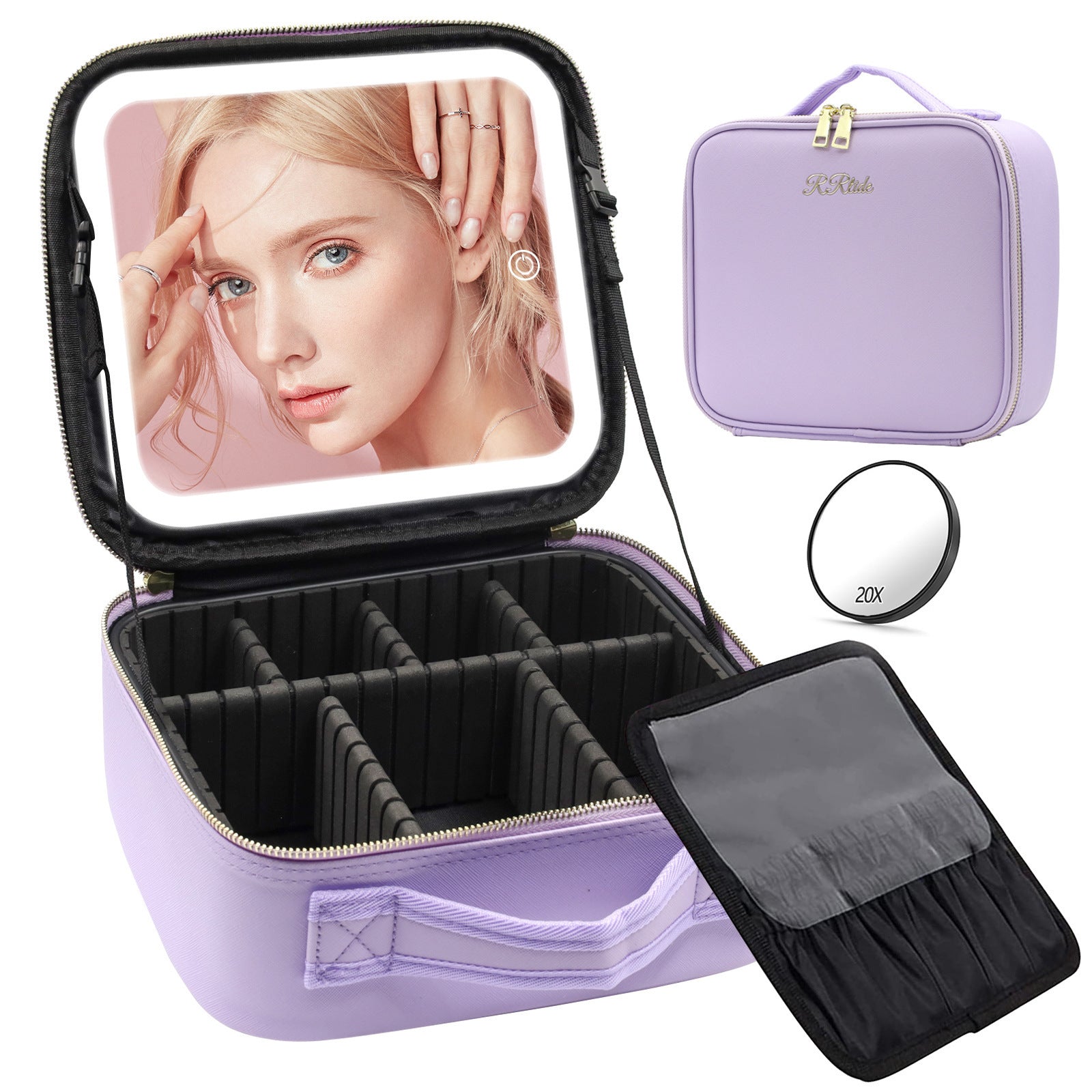 Large Capacity Cosmetic Case With LED Mirror High Sense Multifunctional Storage For Makeup Artist Cosmetic Bag Limorista