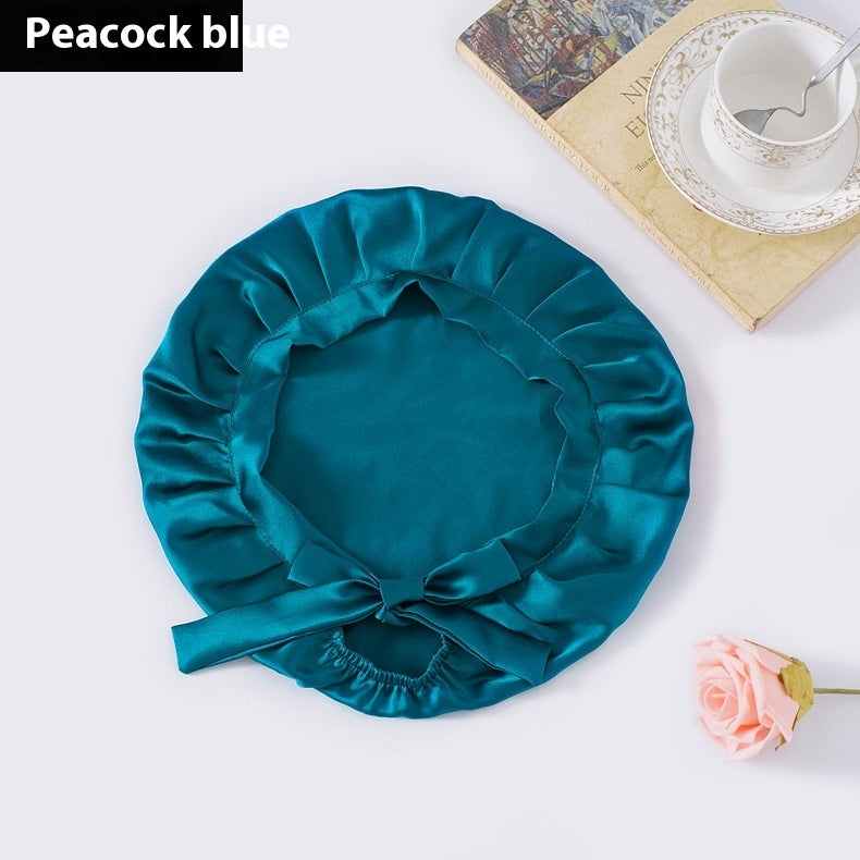 Encrypted Satin Silk Plain Satin Confinement Household Hair Care Lace-up Nightcap Limorista