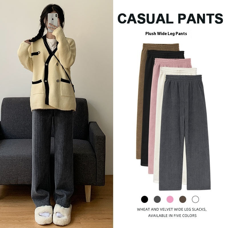 Velvet Thick Cotton Pants Outdoor Casual Wheat Narrow Version Limorista