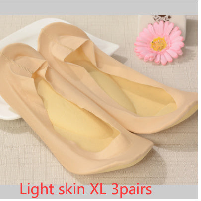 3D Arch Foot Massage Health Care Women Summer Socks Ice Silk Socks Shallow Mouth Silica Gel Invisible Slippers Feet Care Limorista