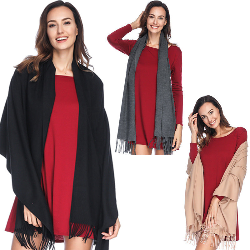 Annual Meeting Warm Cashmere Tassel Scarf Limorista