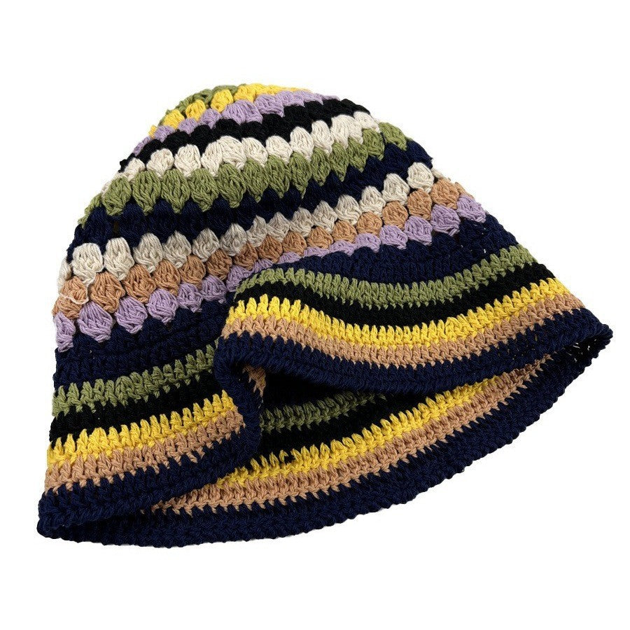 Japanese-style Retro Hollow Flower Handmade Knitted Bucket Hat Women Limorista