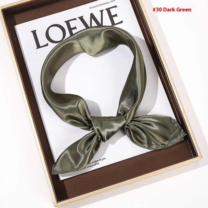 Solid Color Square Scarf Artificial Silk Small Square Towel Limorista
