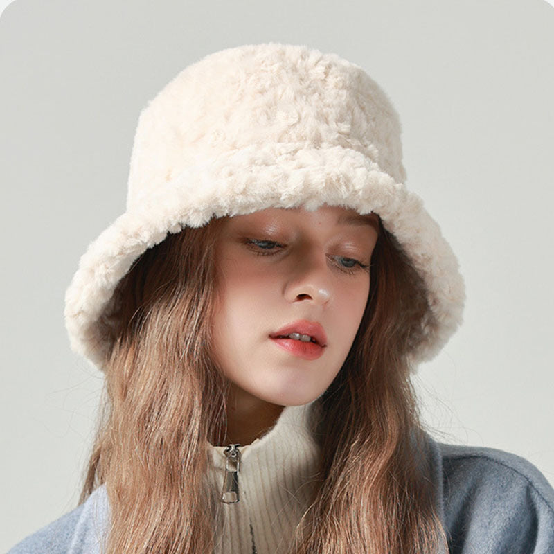 Lambswool Fisherman Hat Winter Warm Fashionable Solid Color Hats For Women Limorista