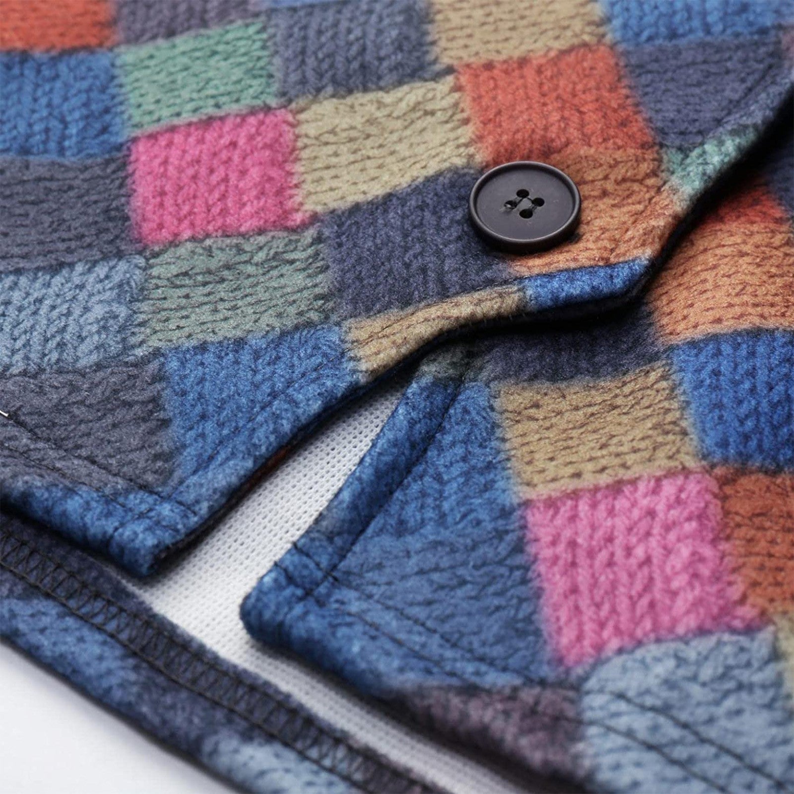 Limorista - Spring And Autumn Casual V-neck Button Irregular Pattern Print Coat For Women