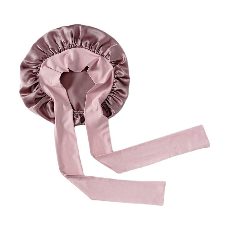 Wide-brimmed Lace-up Adjustable Elastic Large Silk Nightcap Limorista