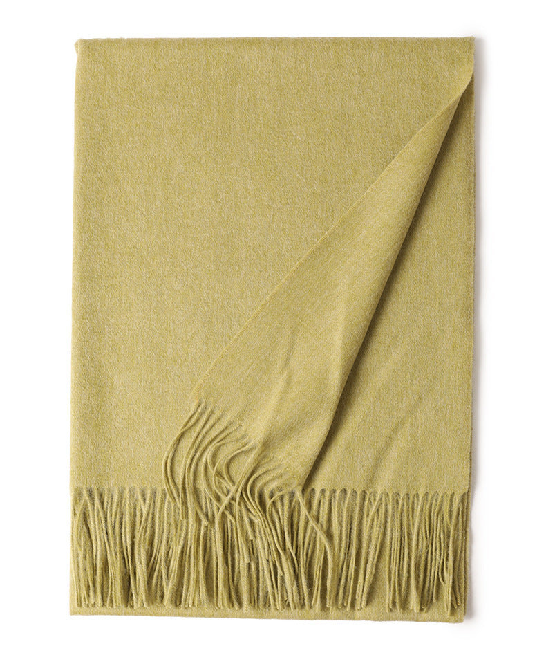 New Solid Color Wool Long Beard Warm Tassel Scarf Thick Limorista