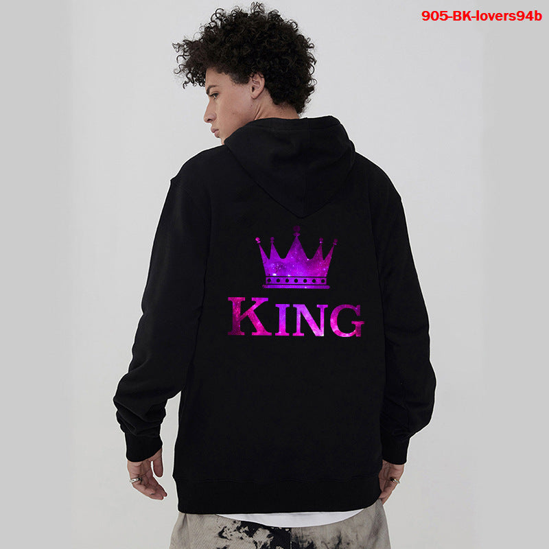Women Hoodies King Queen Printed Sweatshirt Lovers Limorista