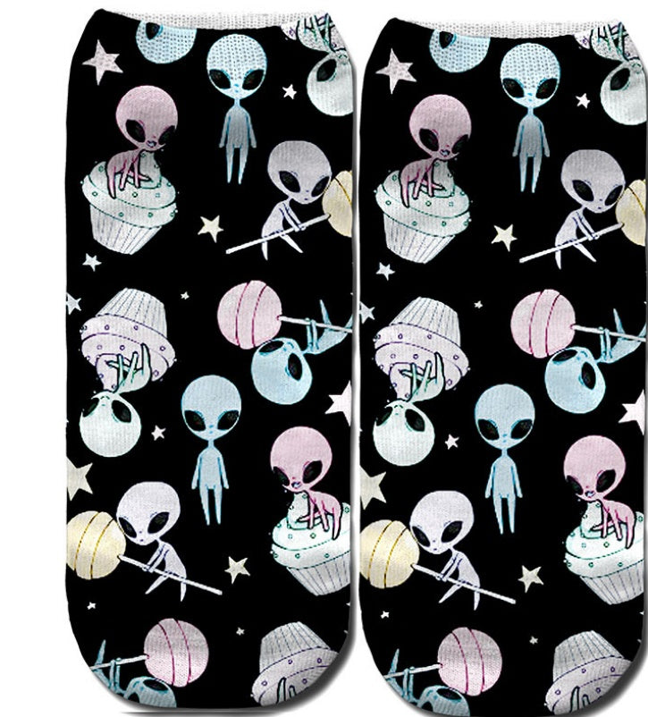 Popular Funny Unisex Short Socks 3D Cat Printed Anklet Socks Casual Socks Limorista