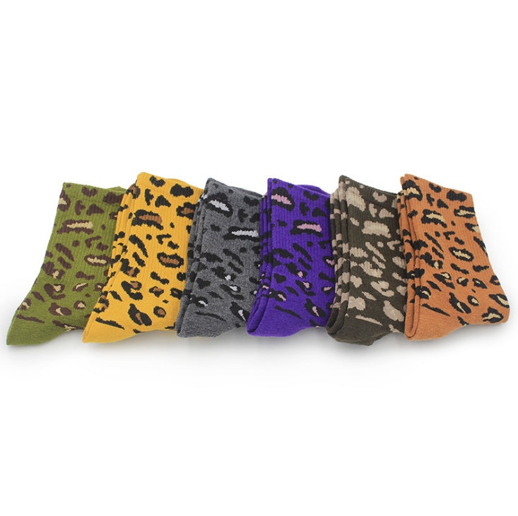 Leopard socks, female leopard, personality, tide, autumn and winter, Korean version, stockings Limorista