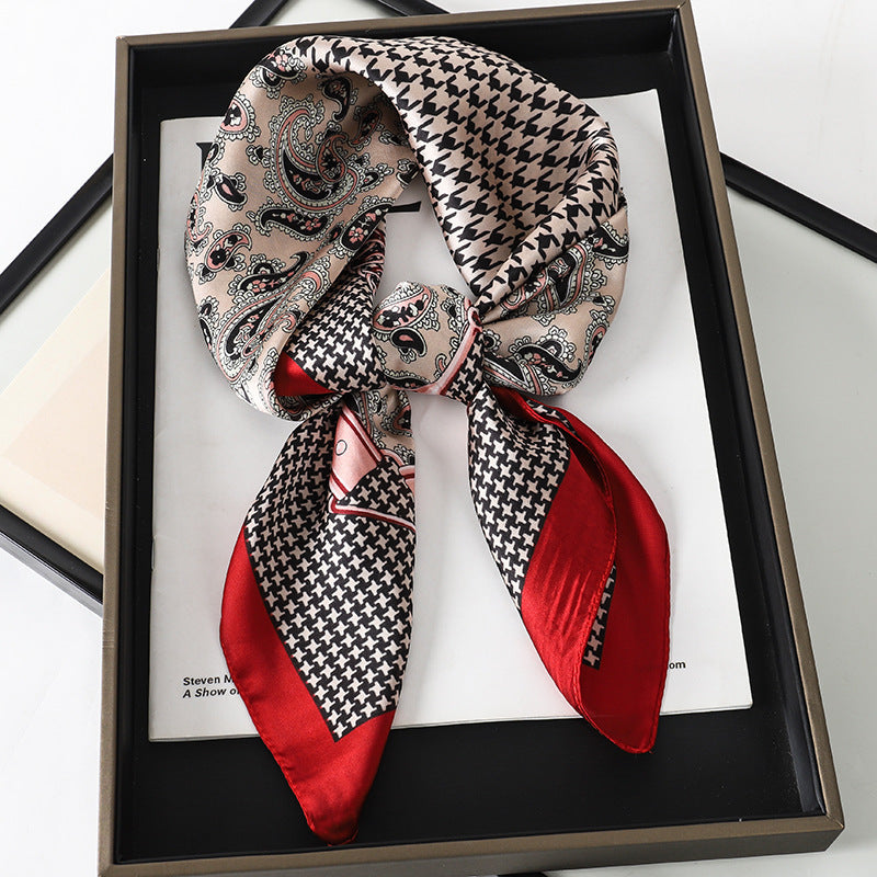 Artificial Silk Striped High-grade Korean Style Stylish Beach Arm Bag Silk Scarf Limorista
