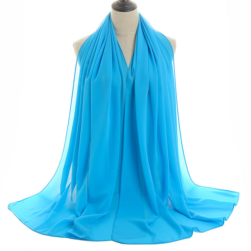 70x180cmMonochrome Pearl Chiffon Hijab Scarf Limorista