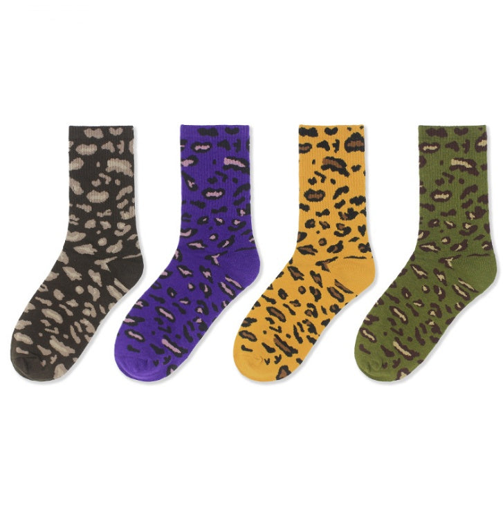 Leopard socks, female leopard, personality, tide, autumn and winter, Korean version, stockings Limorista