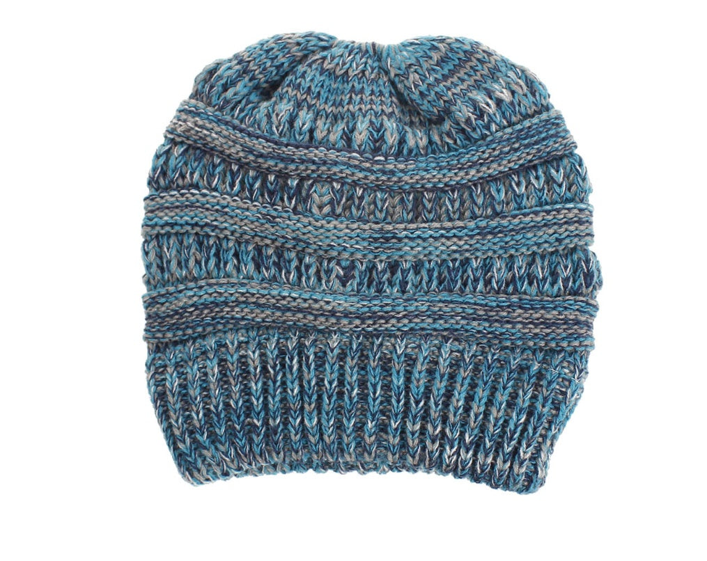 Mixed Color Knitted Wool Hat Ladies Non-labeled Ponytail Hat Limorista
