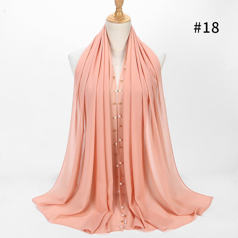 Chiffon nail pearl scarf hijab Limorista