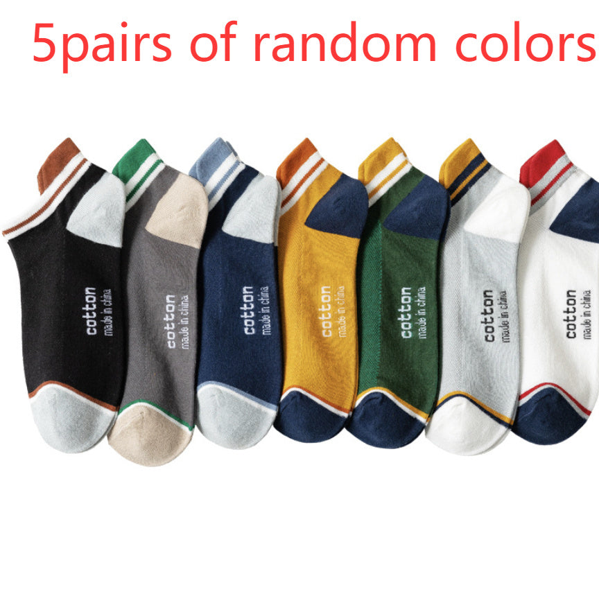 Socks Male Socks Sweat-absorbent Breathable Short Pure Cotton Socks Spring And Summer Thin Low-top Sports Mesh Men&