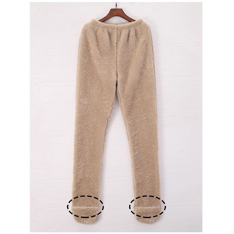 Women Coral Fleece Socks Leggings Winter Warm Sleepwear Ankles Knees Guard Women Home Pants Thick Pajamas Pant Limorista
