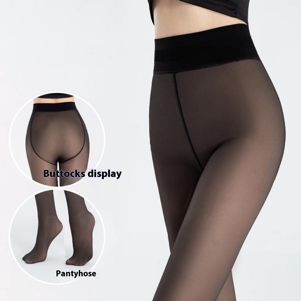 Water Light Socks Black See-through One-piece Trousers Fleece-lined Thickened Limorista